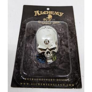 Alchemy Collectible Mini Skull with Rose - 1.5" - England - NEW